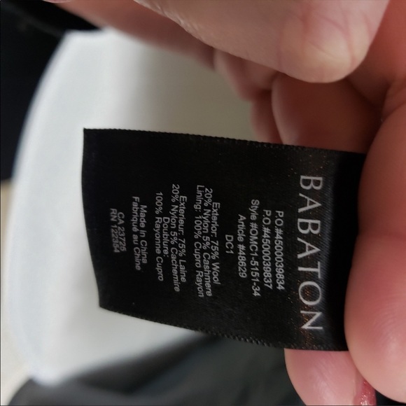 Babaton Spencer Black Wool and Cashmere Coat - Picture 6 of 6